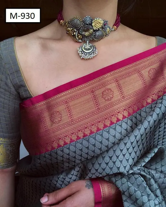 Hey guys do you want to saree so pleased DM me now Beautiful grey colour saree  uploaded by Dhananjay Creations Pvt Ltd. on 2/17/2023