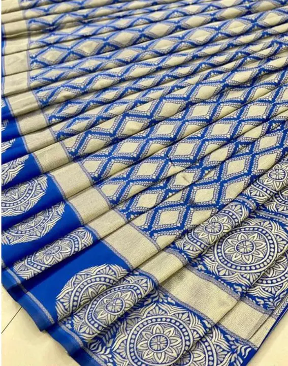 Beautiful banarasi silk saree blue pattern 💙 uploaded by Dhananjay Creations Pvt Ltd. on 2/17/2023