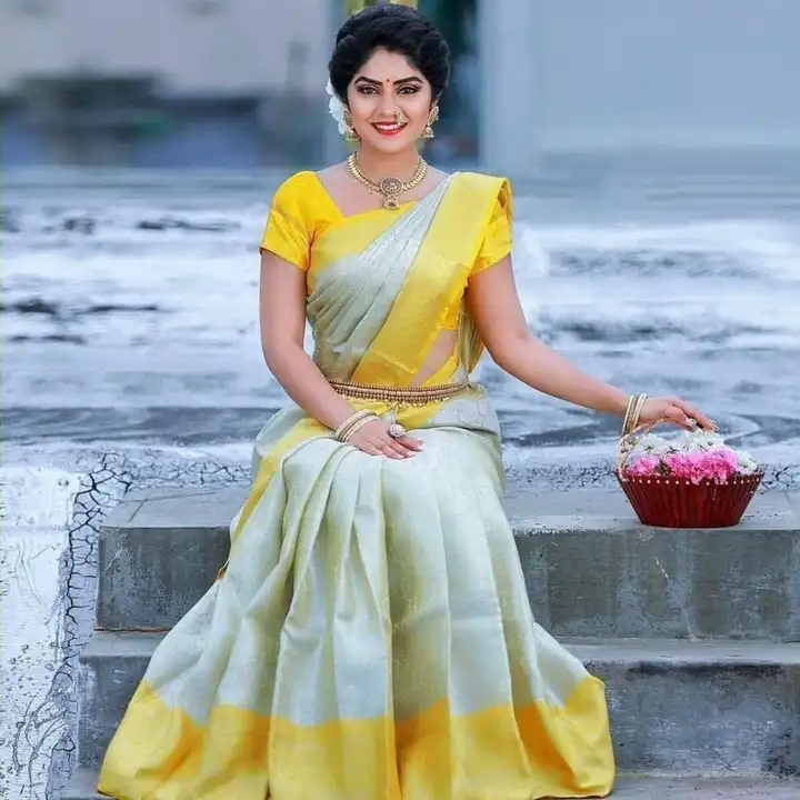 Beautiful yello and white border saree  uploaded by Dhananjay Creations Pvt Ltd. on 2/17/2023