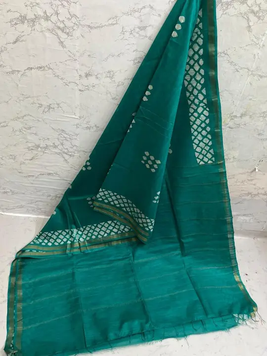 Pure katan slub silk sarees bhagalpuri  uploaded by MH BRAND on 2/17/2023