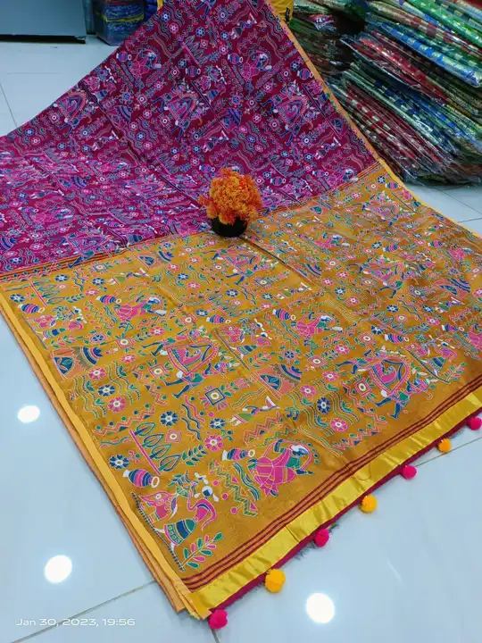 Post image Madhuboni Printed saree. 
With blouse piece. 
Normal wash.
Quality  guaranteed. 
Whats app-7031730392