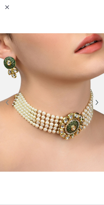 Kundan and pearls choker set uploaded by business on 2/17/2023