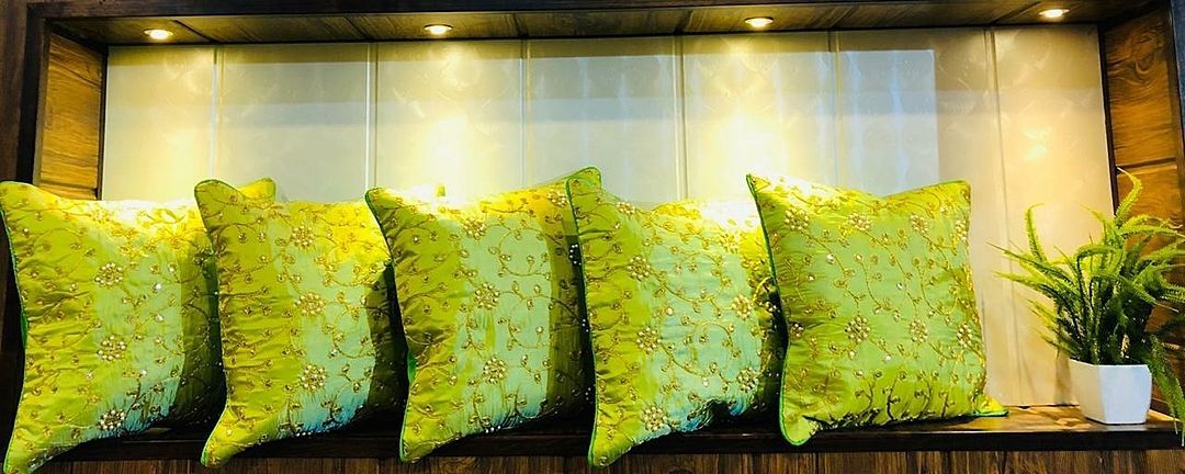 Designer thread & stone work cushion Cover uploaded by Srikumar Textile on 7/8/2020