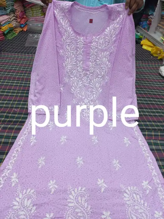 Selfprint Lucknowi chikan kurti uploaded by business on 2/17/2023