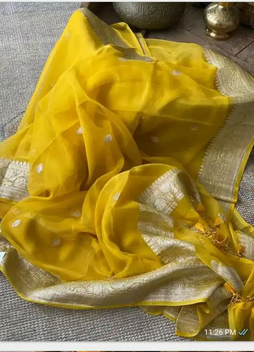 pure banarasi khaddi georgat chiffon silk saree  uploaded by Abda fabrics on 2/18/2023
