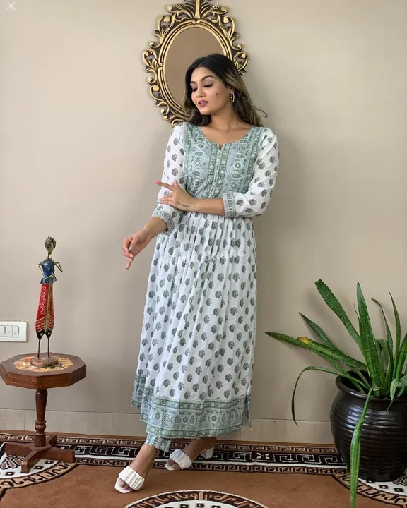 Look stylish and our new pure Rayon Long slit kurta pant set for all day comfort and tren uploaded by Aastha Engineering on 2/18/2023