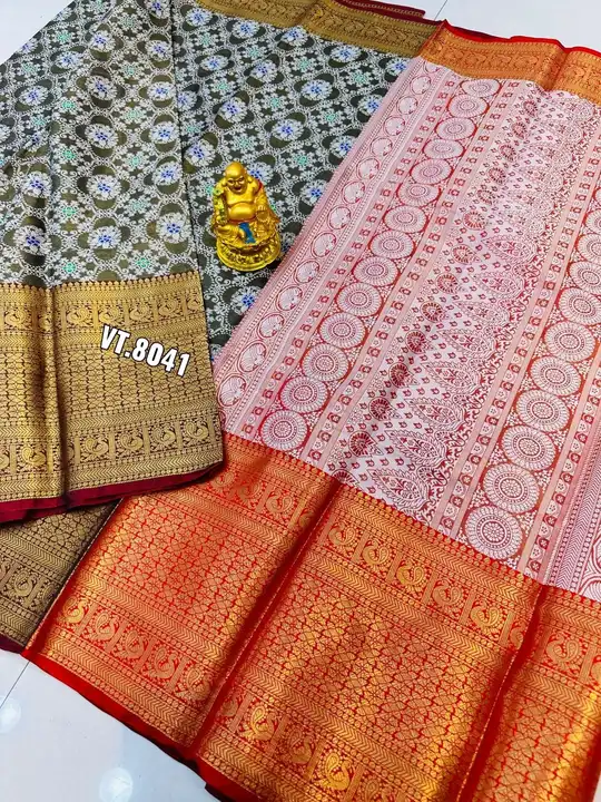 

Kanchipuram Handloom tissue Weaving Silk Saree With Rich Contrast Zari Wooven Pallu n Rich Zari Wo uploaded by Vishal trendz 1011 avadh textile market on 2/18/2023