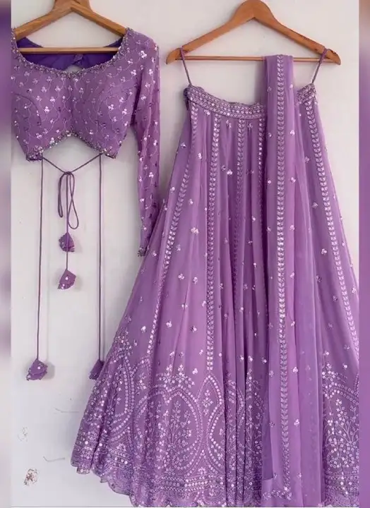 Light Purple Colour Embroidered Attractive Party Wear Silk Lehenga Choli S uploaded by Ashokawholesellarfashionstore on 2/18/2023