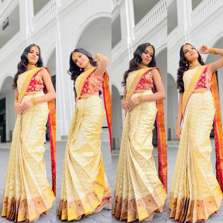 Cream colour saree  uploaded by Dhananjay Creations Pvt Ltd. on 2/18/2023