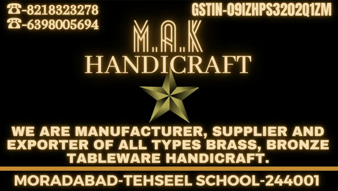 Visiting card store images of Mak handicrafts