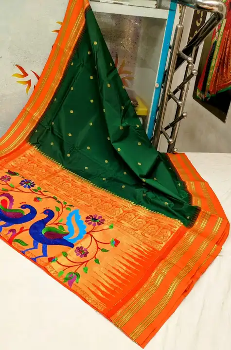 Embroidery work pallu paithani  uploaded by SAMARTH PAITHANI WHAT'S UP 8087211077 on 2/18/2023