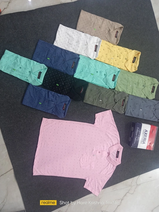 Mens Collar T shirts With pocket PC Fabric uploaded by Hare Krishna Textile on 2/18/2023