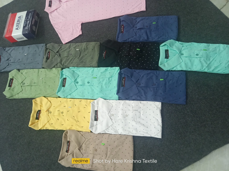 Mens Collar T shirts With pocket PC Fabric uploaded by Hare Krishna Textile on 5/24/2024