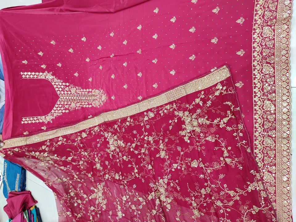 D Crepe Heavy Top Pure Dupatta Work Suit uploaded by Suhani fashion on 2/18/2023