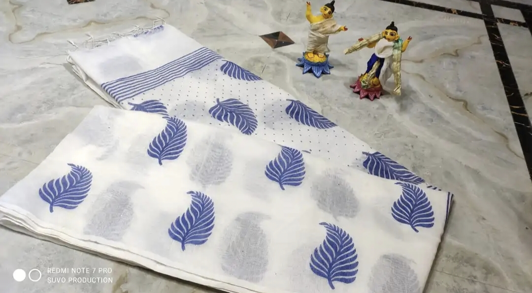 Handloom Silk Cotton Leaf Printed Saree  uploaded by Milaans on 2/18/2023