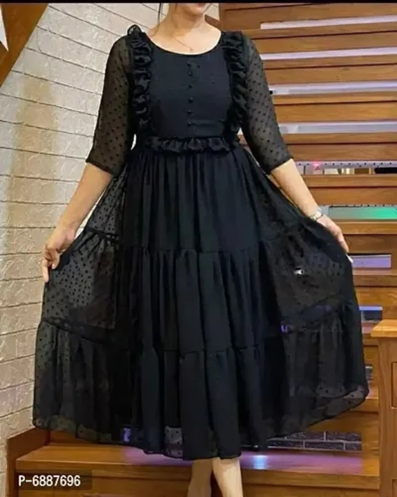 Fancy Georgette Flared Kurtis uploaded by Shreeji New Fashion on 2/18/2023