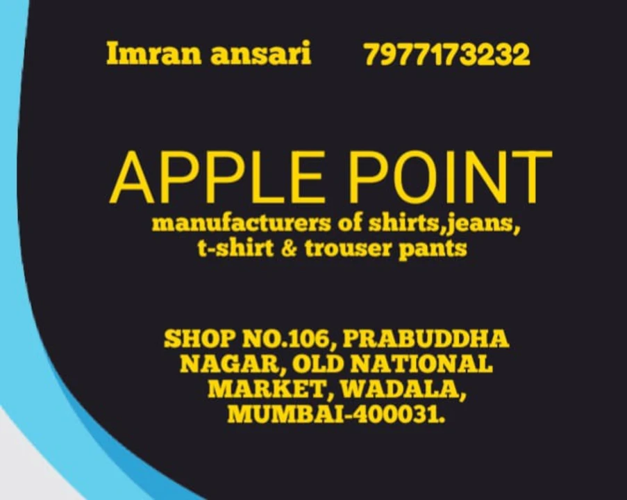 Visiting card store images of Apple point