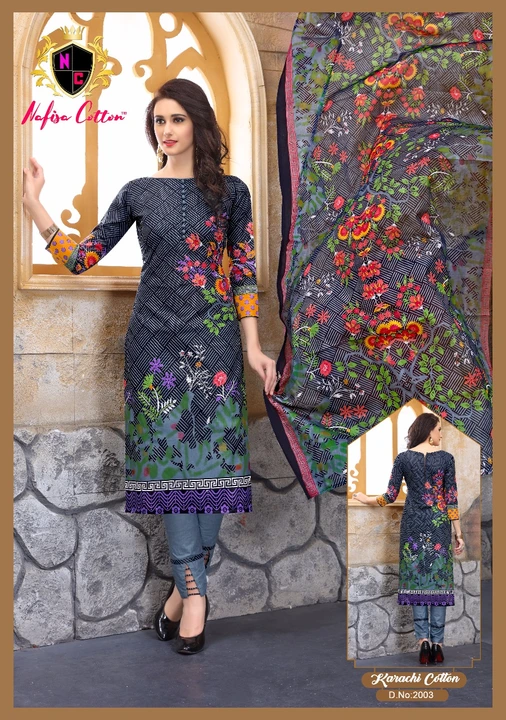 Presenting Nafisa Cotton suits dress material uploaded by Swastik creation on 2/18/2023