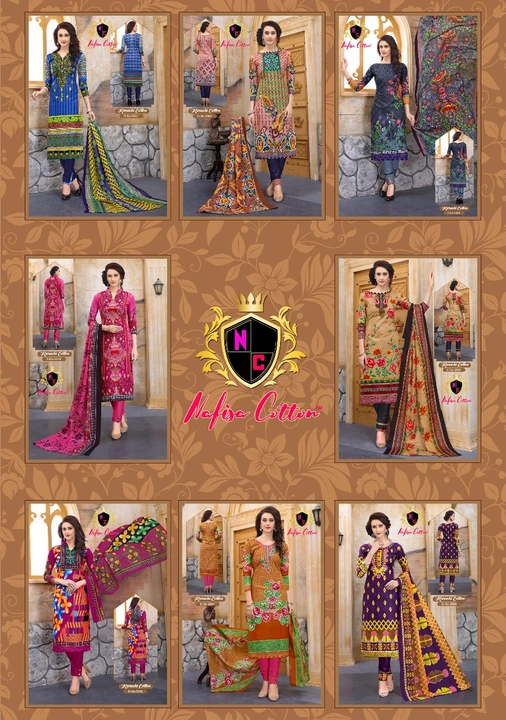 Presenting Nafisa Cotton suits dress material uploaded by Swastik creation on 2/18/2023