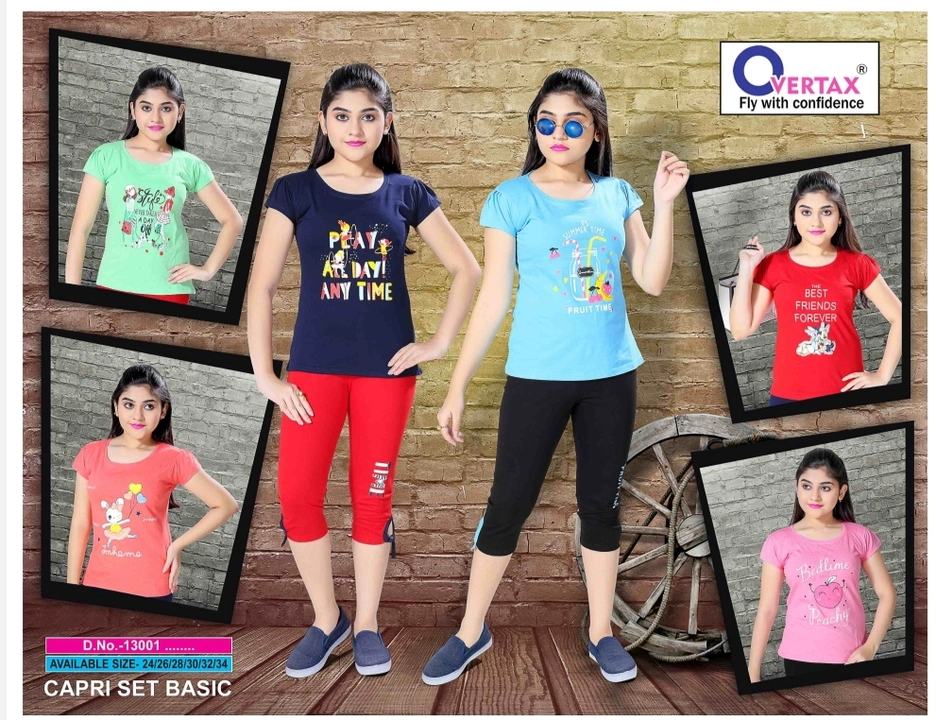 Girls top capfri set uploaded by Radharani textile on 2/19/2023