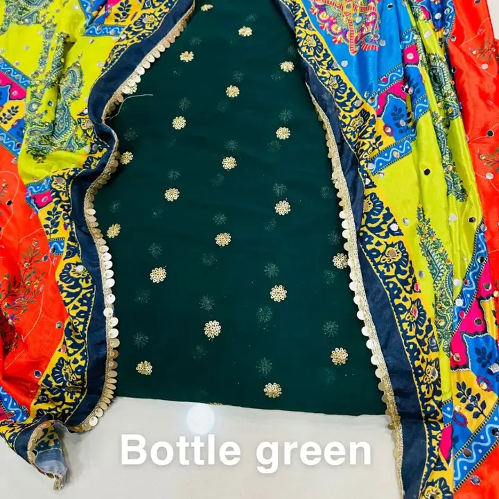 Georgette Suit with Pakistani Duppatta  uploaded by Phulkari Dupatta and Suit on 2/19/2023