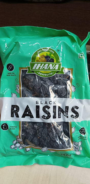 Black raisin seedless 250 gm packing  uploaded by B r enterprise on 2/19/2023