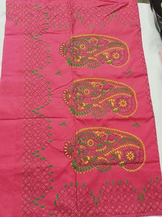 Silk Kantha stitch saree with bp uploaded by Rit Fashion World  on 2/21/2021
