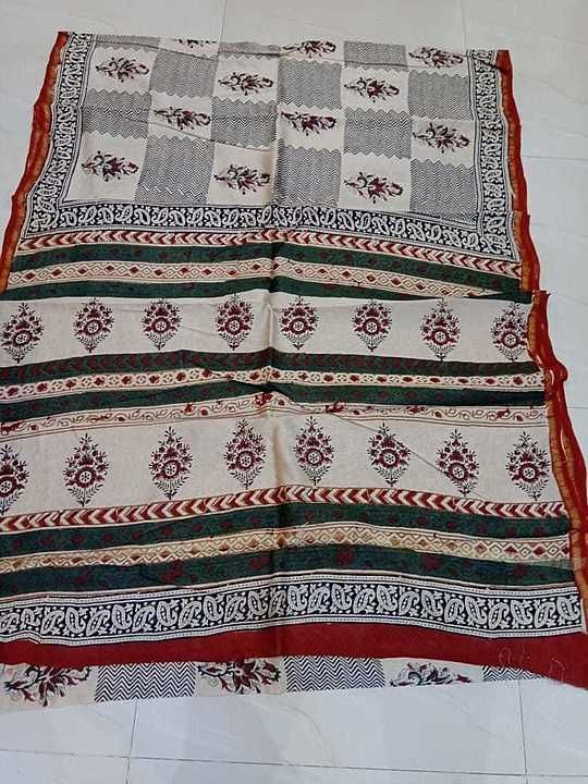 Chanderi saree kalamkari print uploaded by Chanderi sarees handicrafts on 7/8/2020