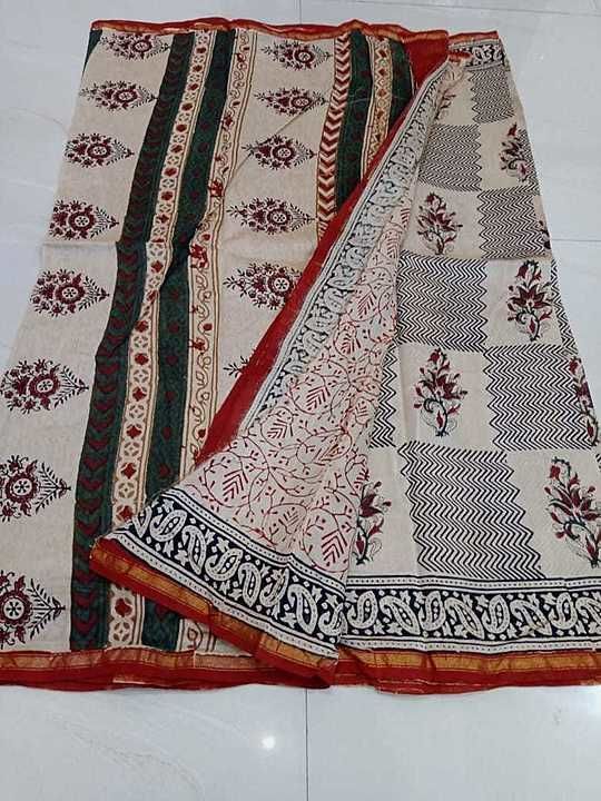 Chanderi saree kalamkari print uploaded by business on 7/8/2020