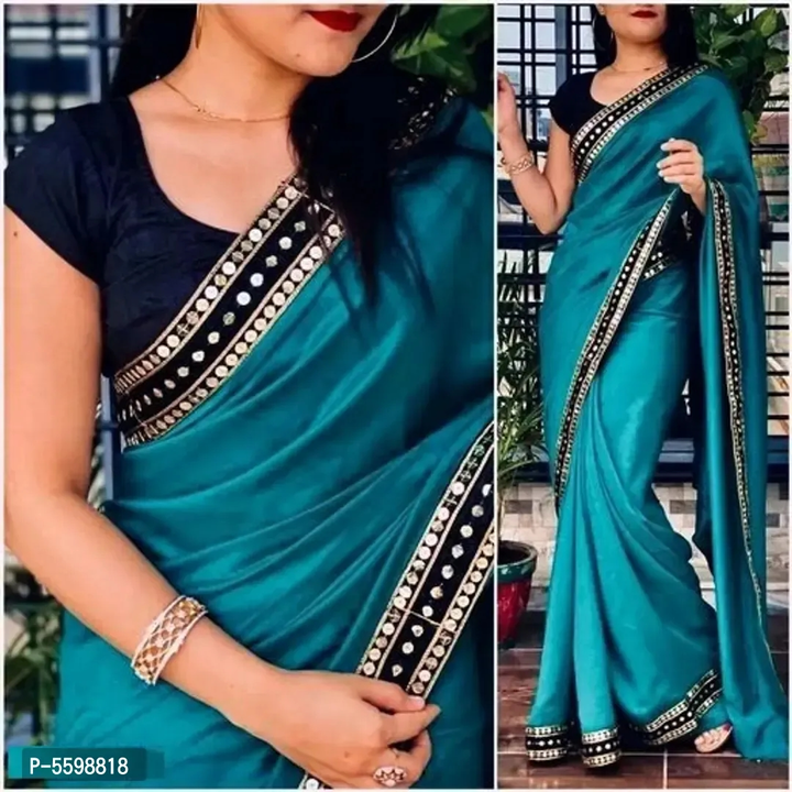 Trending Georgette Lace Border Saree With Blouse Piece uploaded by wholsale market on 2/19/2023