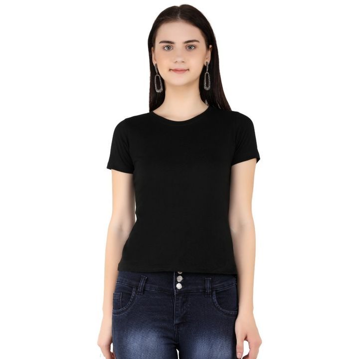 Women plain pure cotton round neck t-shirt uploaded by business on 2/21/2021