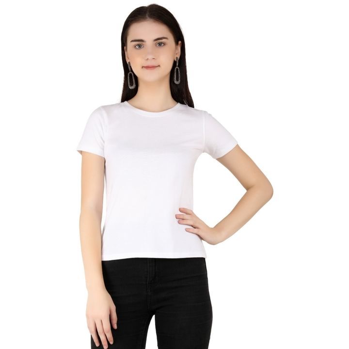 Women plain pure cotton round neck t-shirt uploaded by Mikoza on 2/21/2021