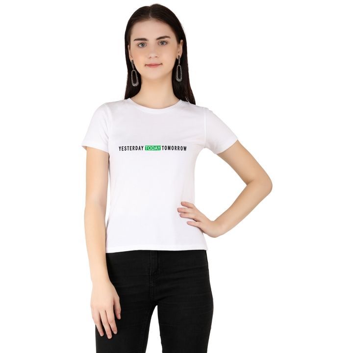 Women printed pure cotton round neck t-shirt uploaded by business on 2/21/2021