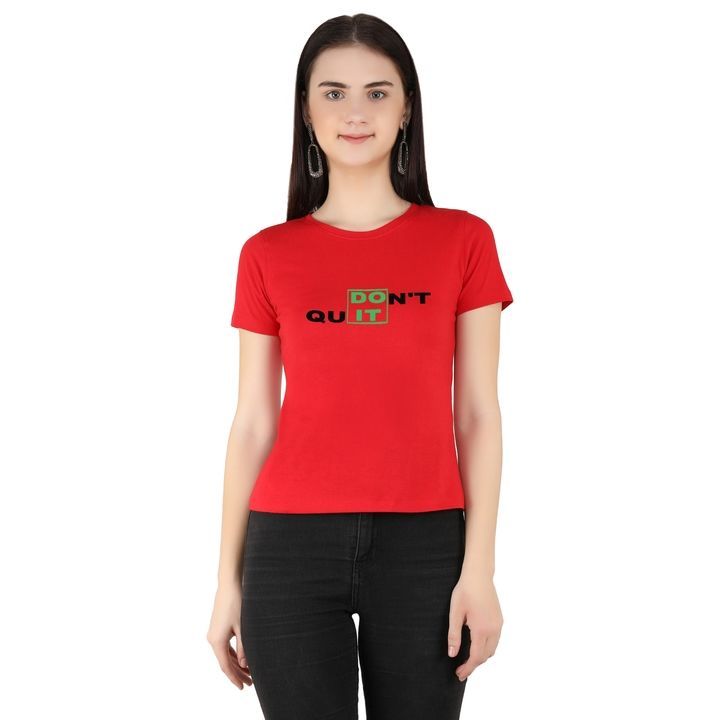 Women printed pure cotton round neck t-shirt uploaded by business on 2/21/2021