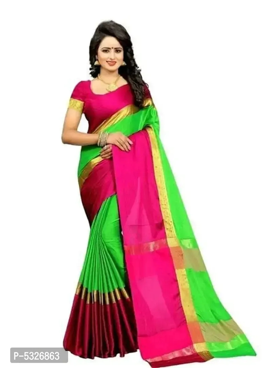 Latest Beautiful Cotton Silk Saree with Blouse piece uploaded by wholsale market on 2/19/2023
