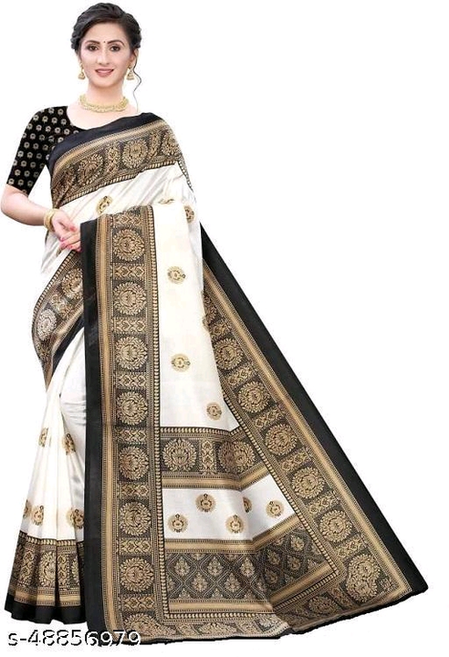 Woman's Trendy Art Silk Printed Saree with Blouse uploaded by wholsale market on 2/19/2023