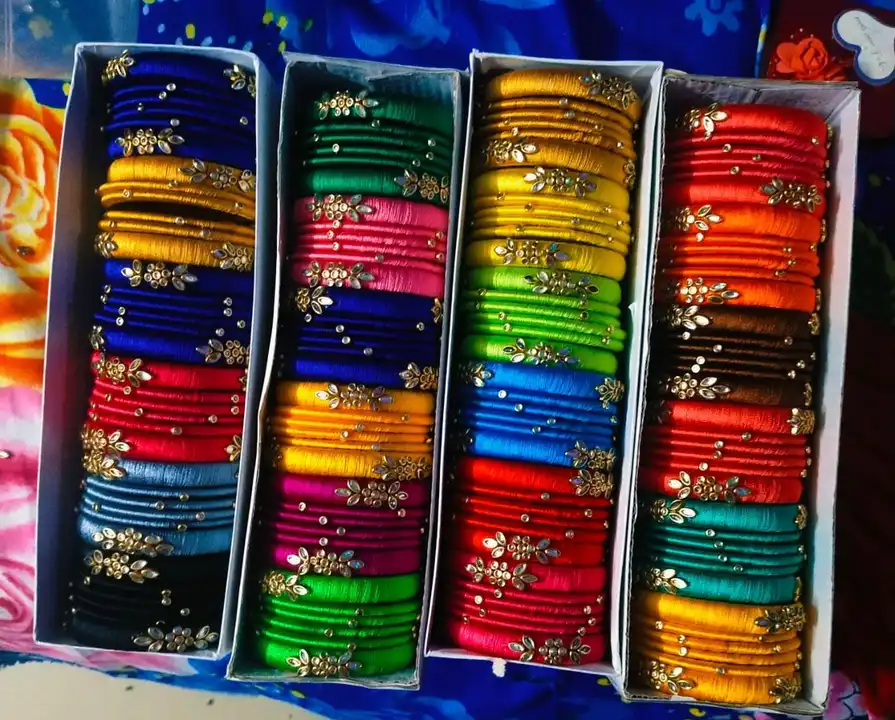 Silk thread bangles uploaded by business on 2/19/2023