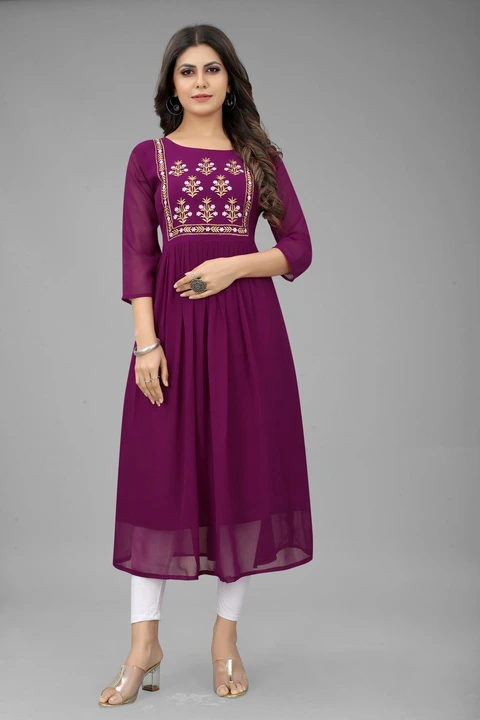 Georgette long Kurtis  uploaded by Tamanna creation on 2/19/2023