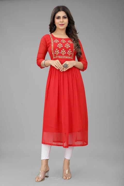 Georgette long Kurtis  uploaded by Tamanna creation on 2/19/2023