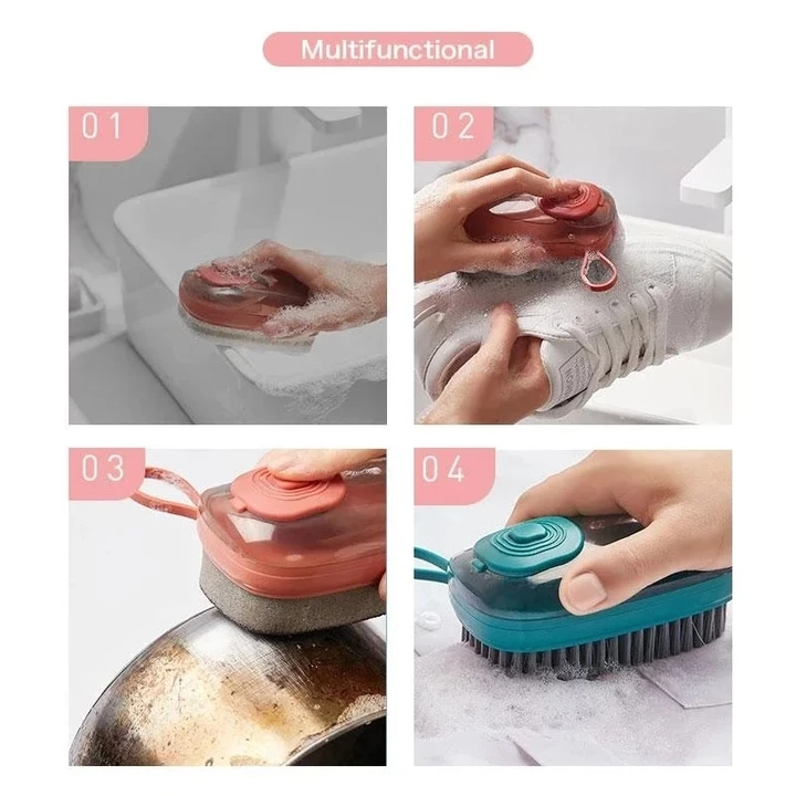 Multipurpose Cleaning Brush with Soap Dispenser for Dish Sink, Pan Pot, Washing and Cleaning Soft La uploaded by BlackRock Corporation on 2/19/2023