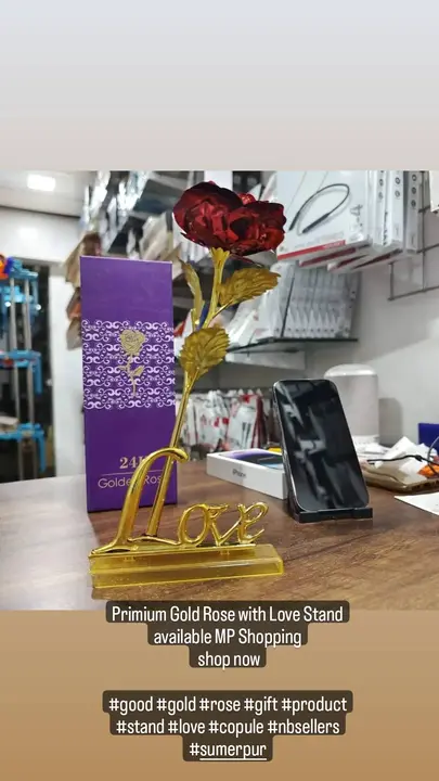 Primium Gold Rose with Love Stand  uploaded by business on 2/19/2023