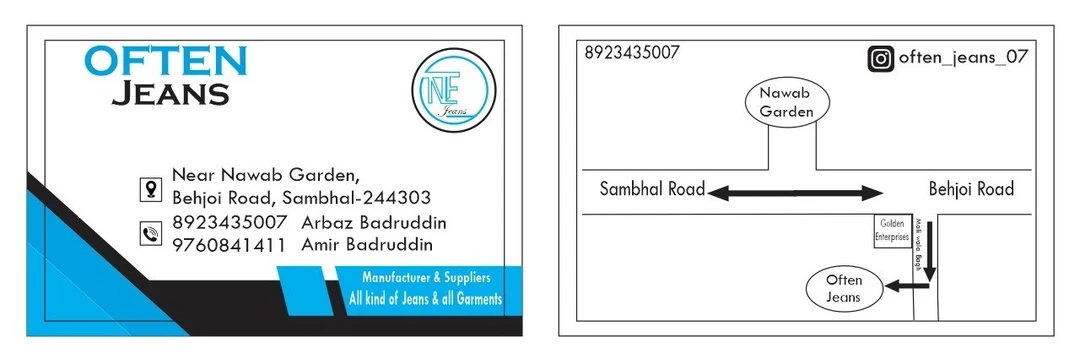 Visiting card store images of Often jeans