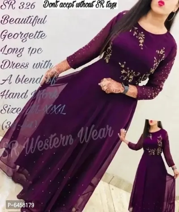 Stunning Georgette Embroidered Dresses  uploaded by business on 2/19/2023