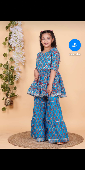 long top with Sharara traditional kid's dress uploaded by vaidehi fabtext on 2/19/2023