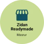 Business logo of Zidan readymade