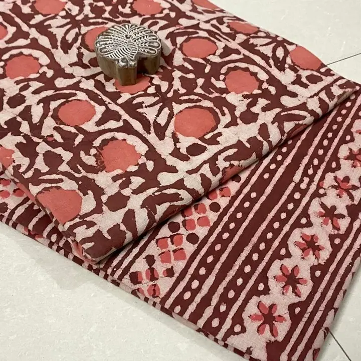 Hand block print cotton indigo Running fabric.*

 *Fabric*👉Cotton cambric
 uploaded by jyoti panchal on 2/20/2023