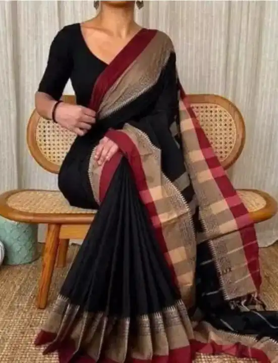 Pushpa Khadi cotton saree  uploaded by Matri Saree Center on 2/20/2023