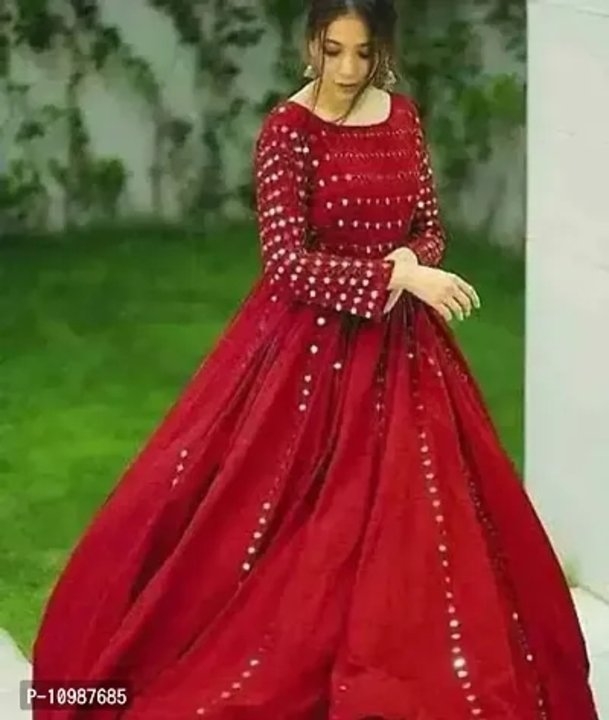Women Rayon Embellished Partywear Anarkali Gown uploaded by business on 2/20/2023