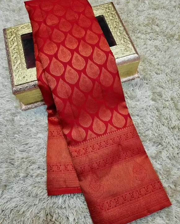 Banarasi Soft Silk saree with blouse piece  uploaded by Dhananjay Creations Pvt Ltd. on 2/20/2023