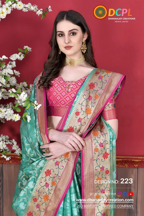 Beautiful banarasi silk saree with blouse piece  uploaded by Dhananjay Creations Pvt Ltd. on 2/20/2023